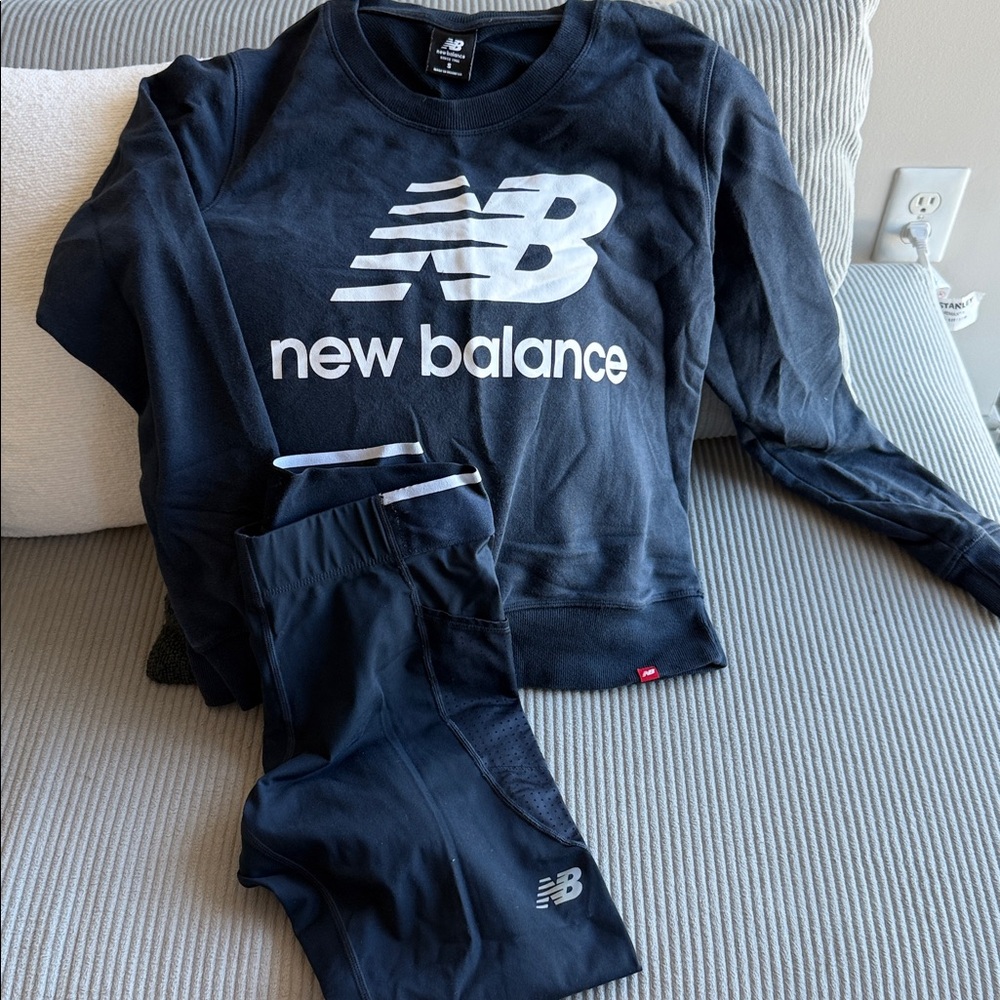 New Balance Navy Sweatshirt and legging Set